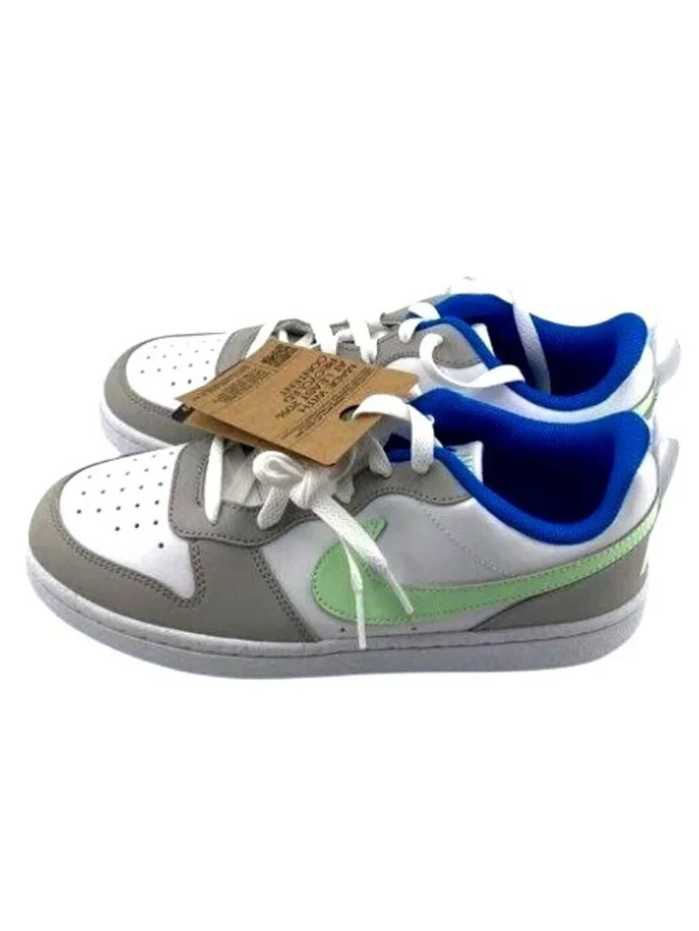 Nike Court Vision White/gray/green/blue Sneaker Athletic Shoe Boys 5.5 NWT